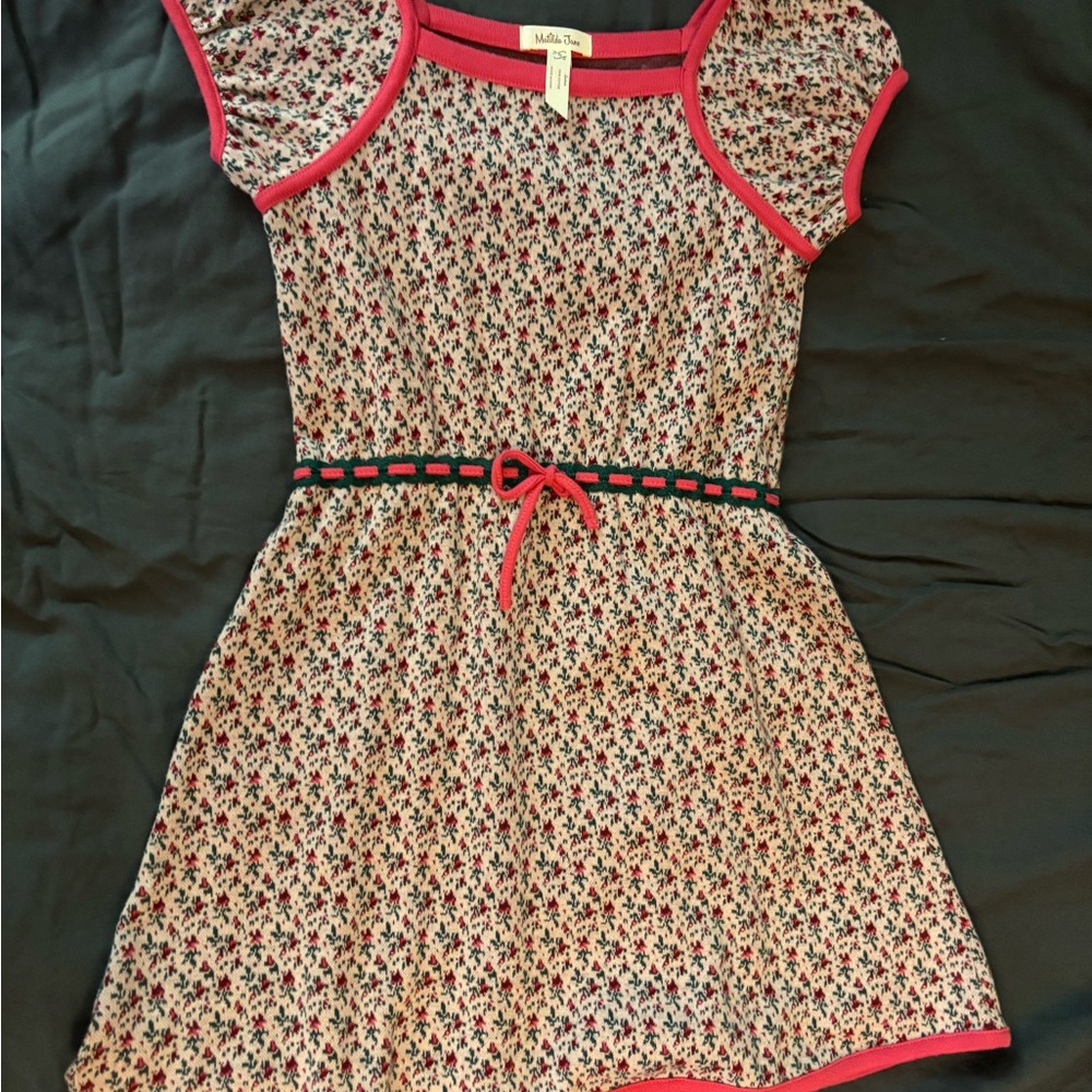 Matilda Jane Forever Noelle Floral Dress with Pink and Black Trim